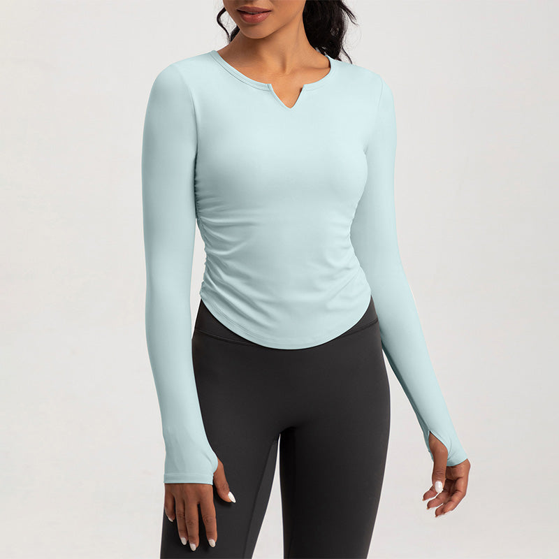 Autumn and winter long sleeved tight fitting fitness top