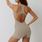 Back cutout spring sports jumpsuit