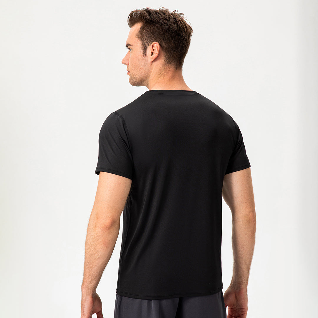 Men's solid color quick-drying sports short-sleeved top