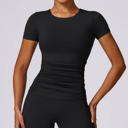 Breathable skinny yoga short-sleeved T-shirt