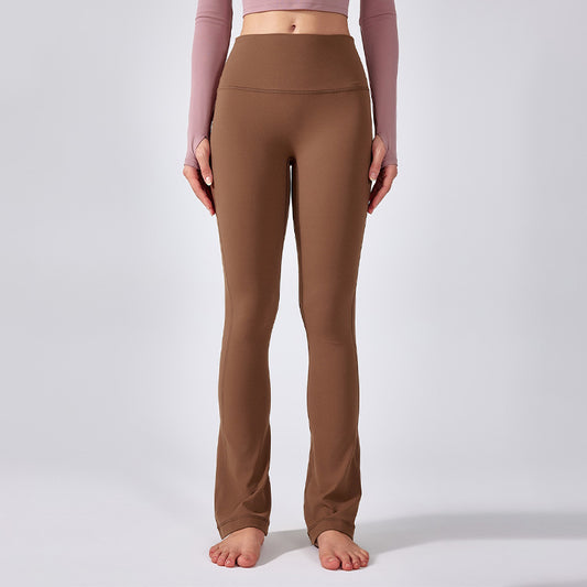 Nude High-waisted Flared Leg Pants