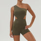 Ultra-Soft One Shoulder Silming Sports Jumpsuit