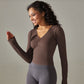 Solid Seamless Thread Track Top