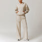 Casual Sports Hoodie Sweatshirts And Straight Leg Sweatpants Set