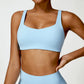 Solid color straight back sports bra
