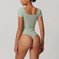 Quick-Dry Short Sleeve Thong Bodysuits