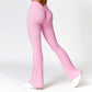 Buttock lift yoga exercise wide leg flared pants