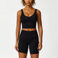 Skinny Wide Straps Yoga Tank Top + Shorts 2-Piece Set