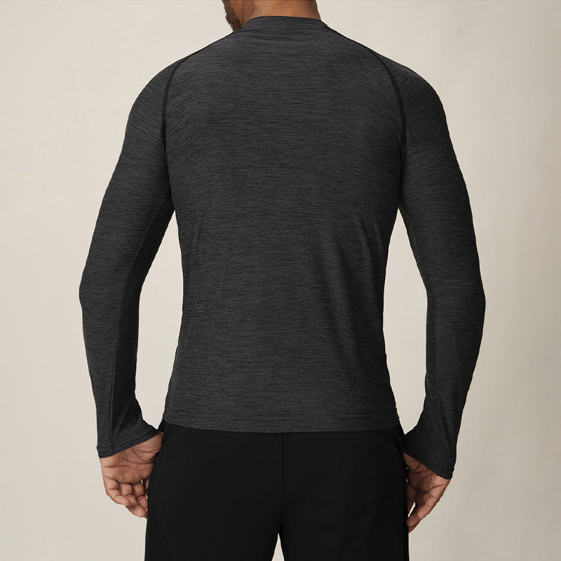 Men's sports quick dry button long sleeve top