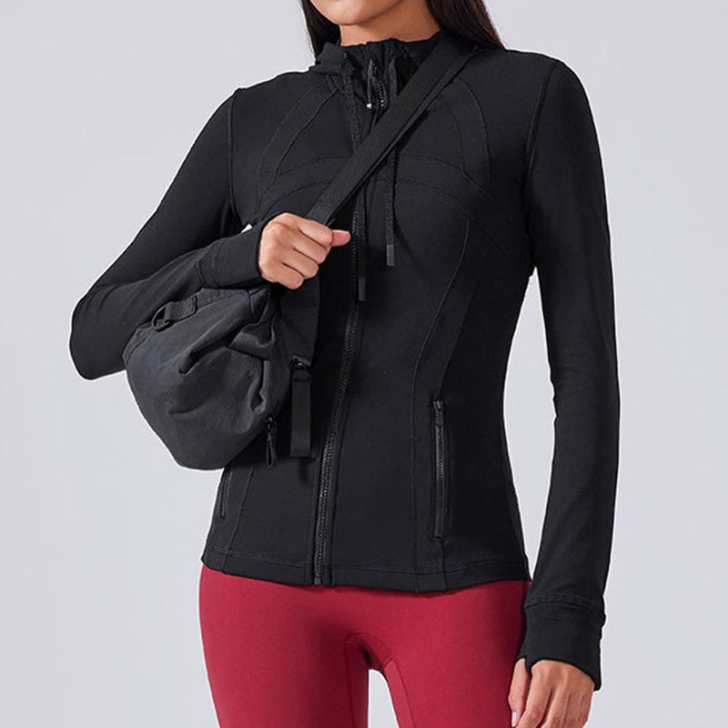 Long Sleeve Zipper Hooded Sport Jacket