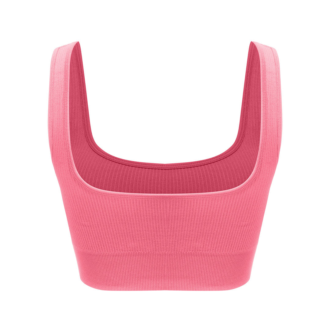 Solid wide straps, square neck sports bra