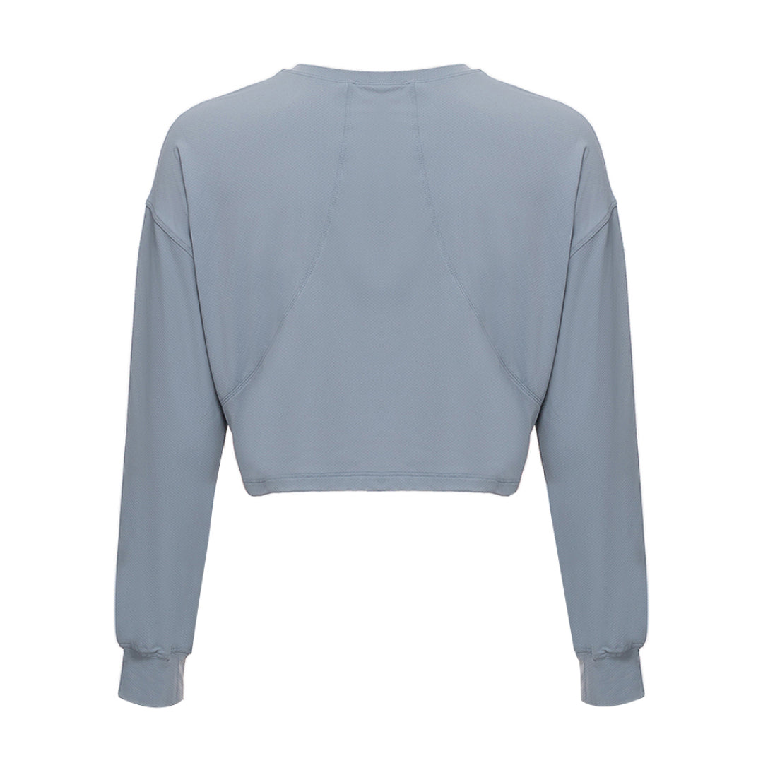 Paneled U Neck Cropped Track Top