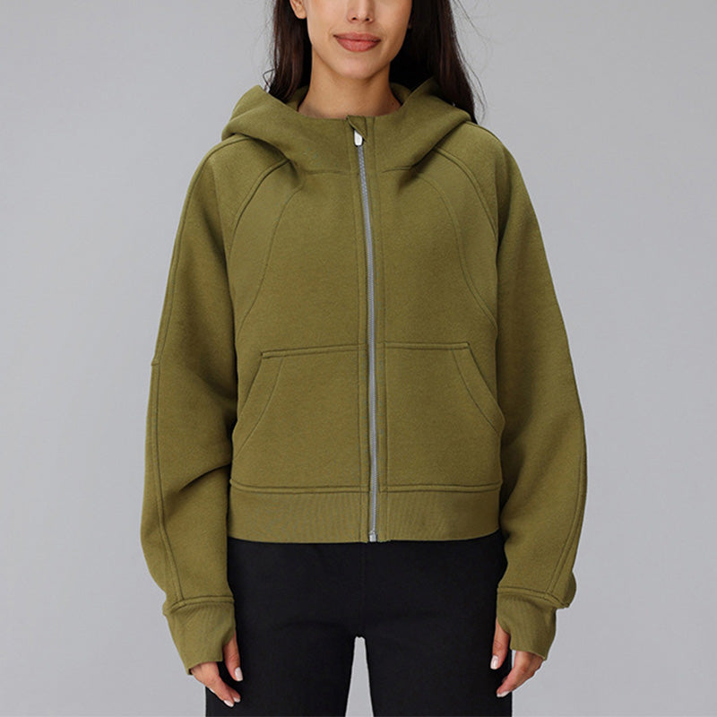 Fleece Full Zipper Thickened hooded and Warm Sweatshirt