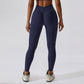 Cross-hip lift at waist Sports leggings