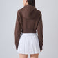 New zipper hooded casual short slim yoga jacket