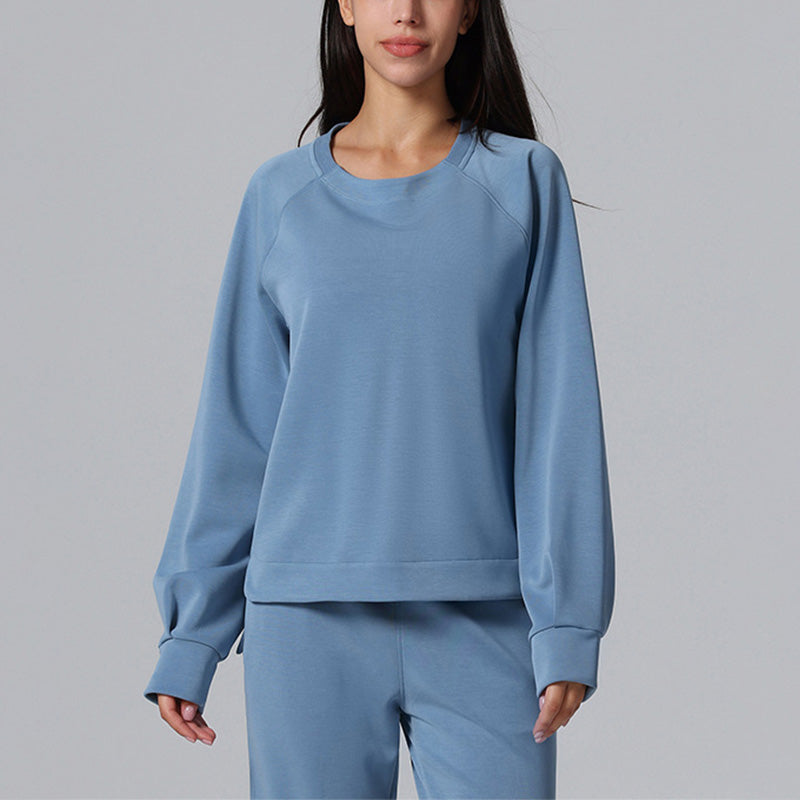 Round Neck Casual Sports Modal Long Sleeve Pullover