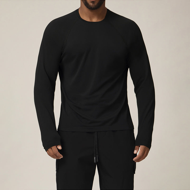 Men's round neck sports casual outdoor long sleeves