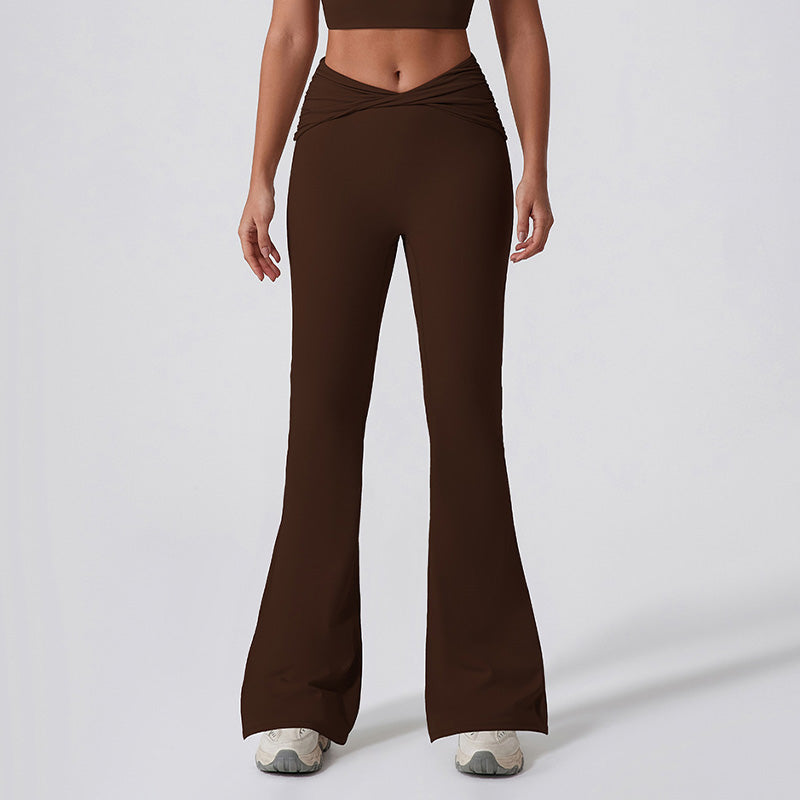 Tight Nude High Waist Yoga Flare Pants