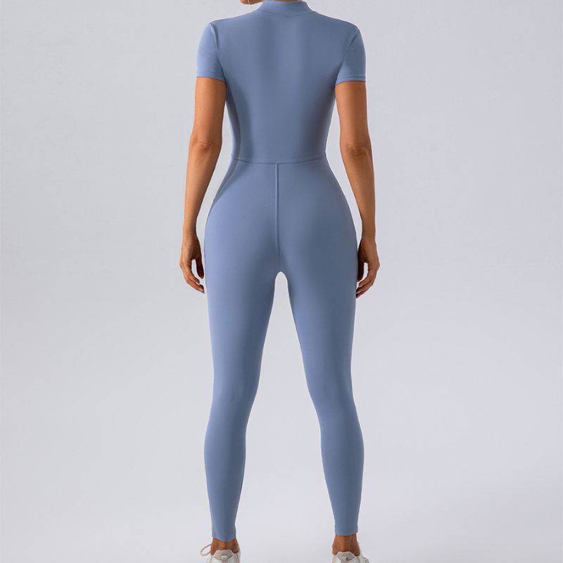 Short-sleeved fitness sports tight Jumpsuits