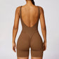 Seamless cut-out tight-fitting yoga jumpsuit