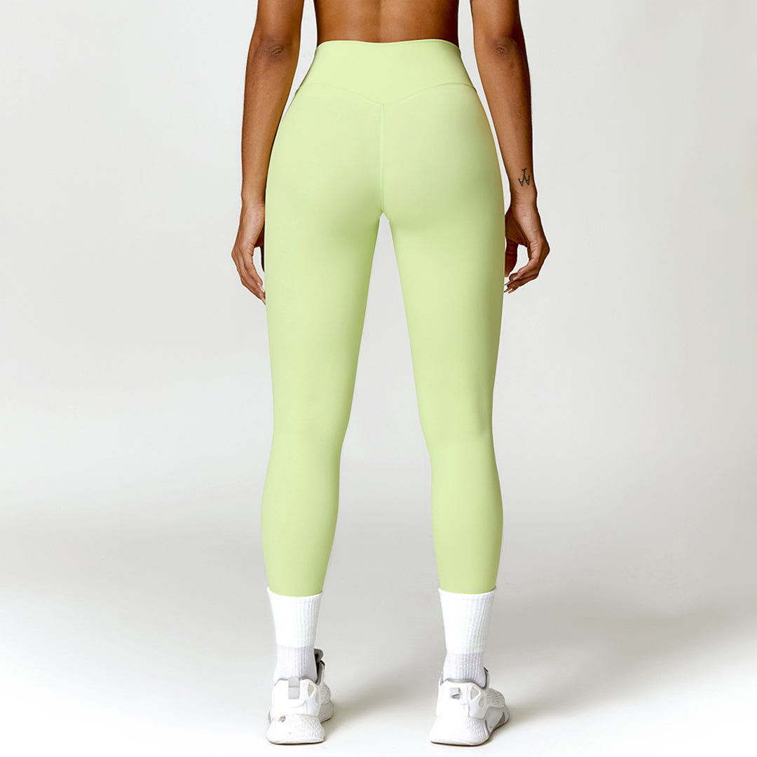 High-waisted hip-lifting athletic leggings