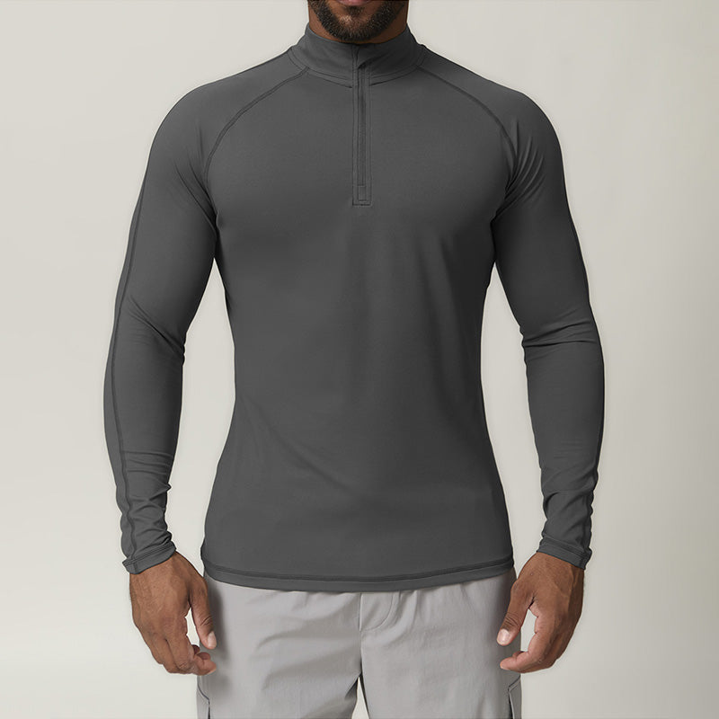 Men's sport quick dry half zipper long sleeves