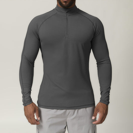 Men's sport quick dry half zipper long sleeves