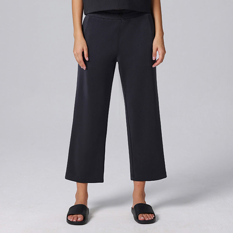 Modal High Waist Cropped Yoga Casual Straight Pants