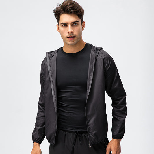 Veste de protection solaire sport zippée à manches longues pour hommes