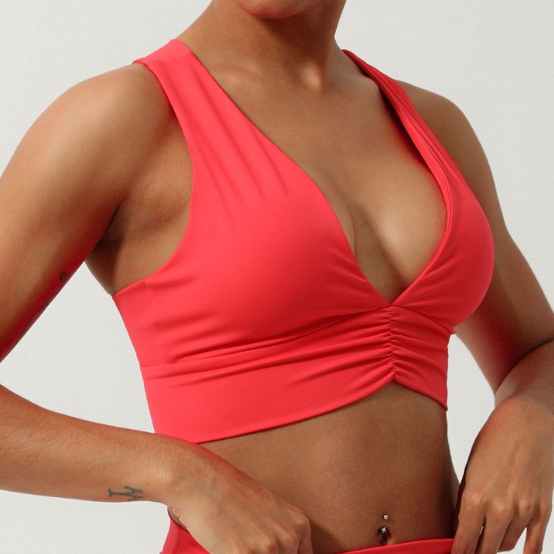 Cross beauty back gathered V-neck yoga bras