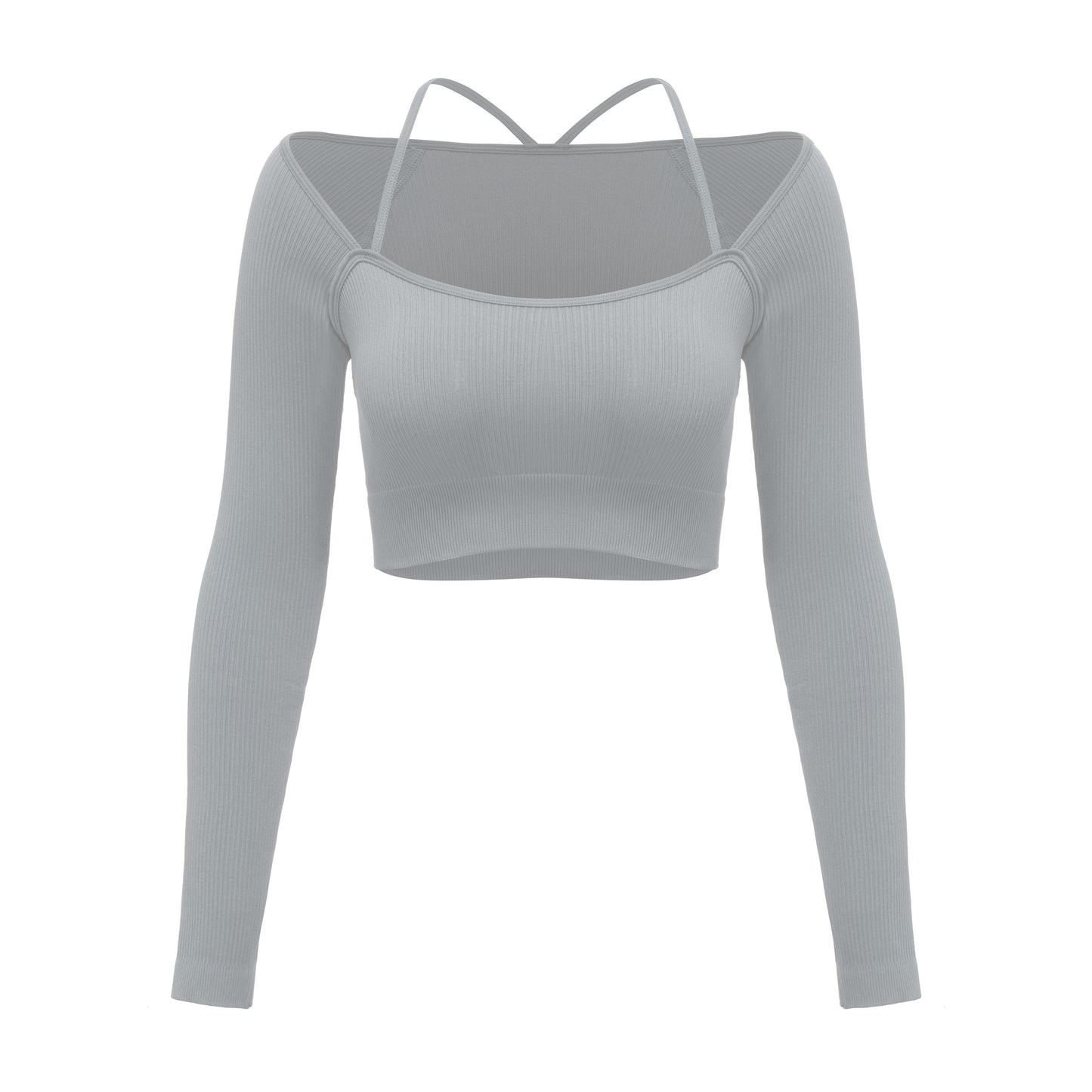 Seamless knitted sports long-sleeved top