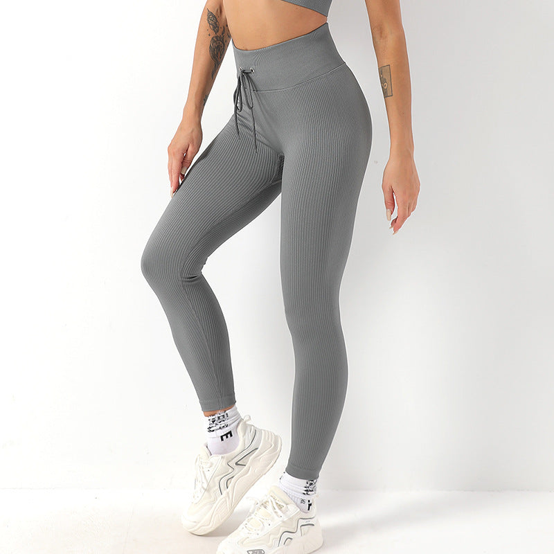 Legging taille haute en tricot côtelé