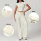 Ultra-Soft Quick-Dry Short Sleeve Top & High Waist Sports Flare Pants Sets