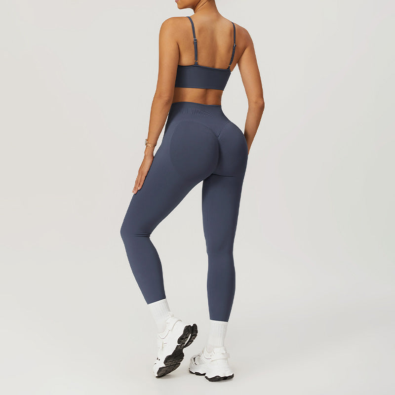 Seamless High-waisted Sports Bra + Legging 2 Pieces Set