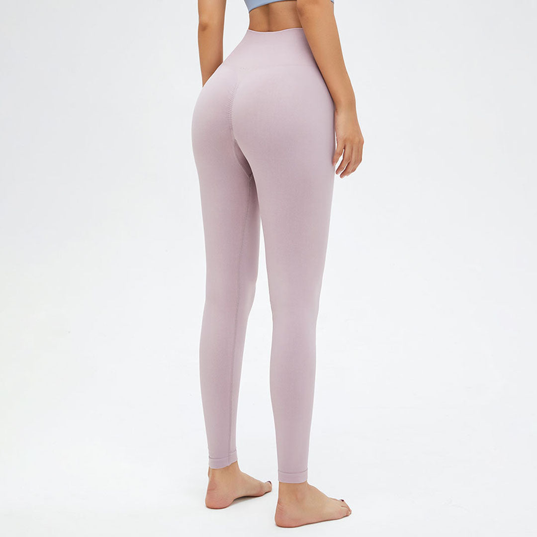 Legging uni taille haute rehaussant les hanches