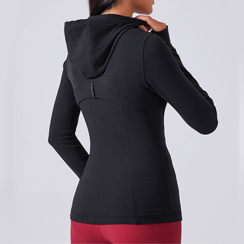 Long Sleeve Zipper Hooded Sport Jacket