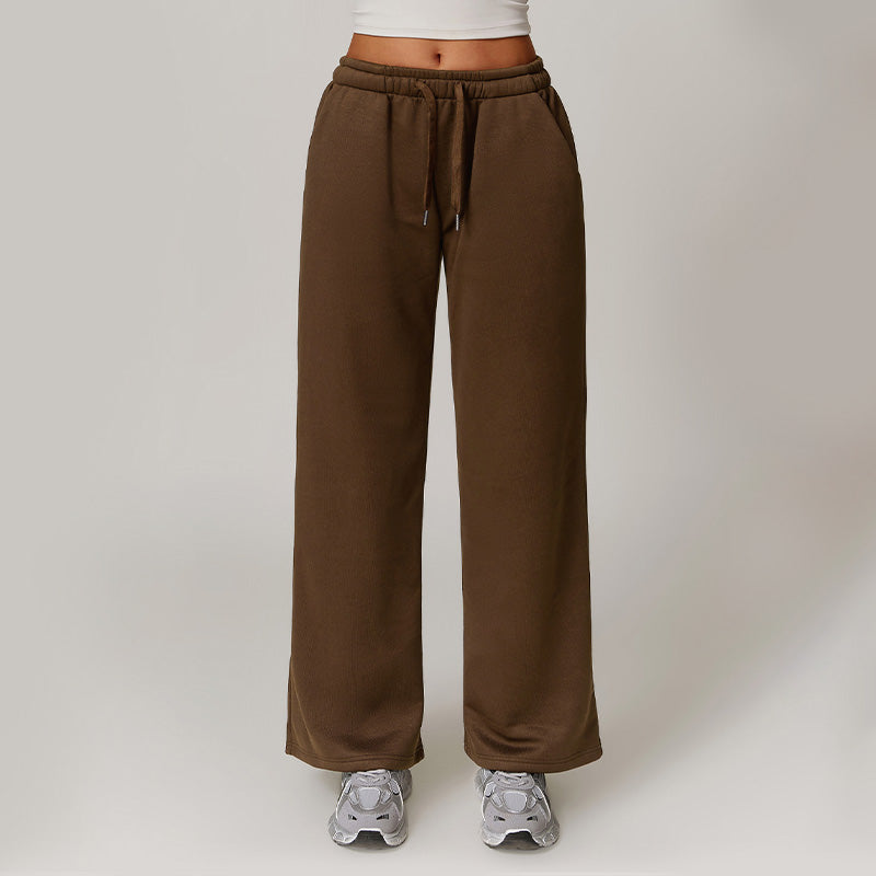 autumn and winter fleece straight leg sports Sweatpants