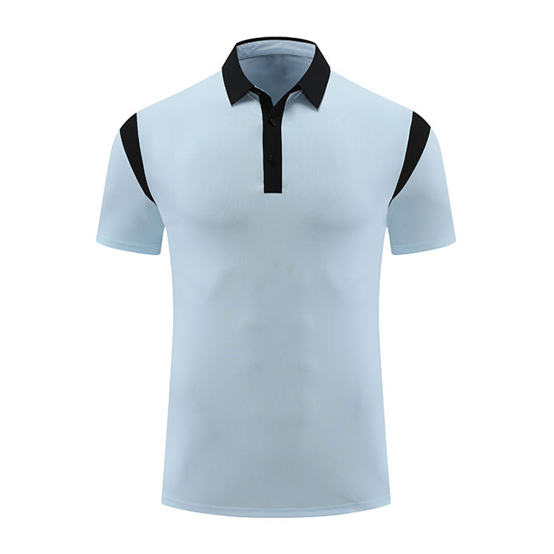 Outdoor Fitness Quick Drying Splicing Sports Short Sleeved Polo