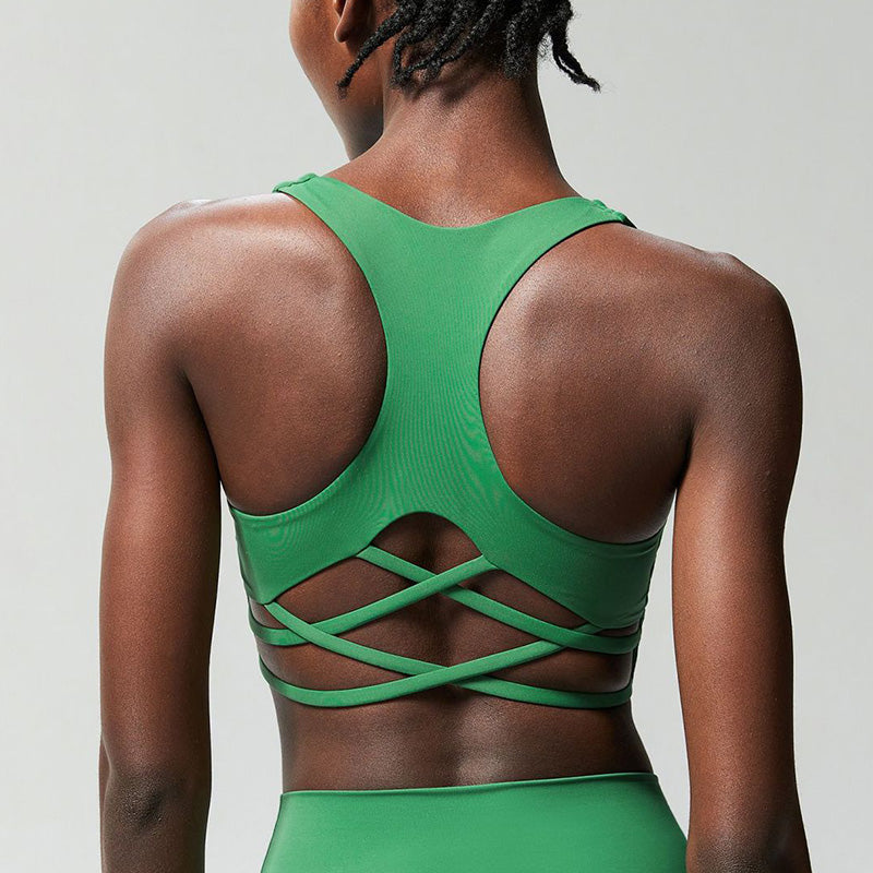 Racer back fitness yoga bra