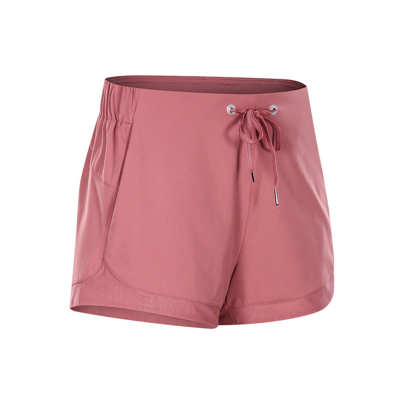 Lace-up solid colour shorts