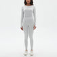 Seamless High resilience Sports Long Sleeve Top + High-Waisted Legging Set