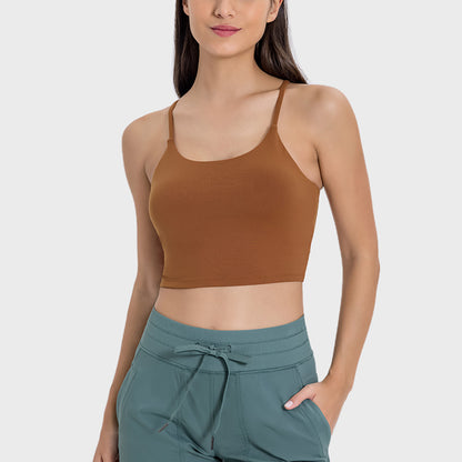 Nude Ultra-Soft Thin Straps Fitness Crop Top