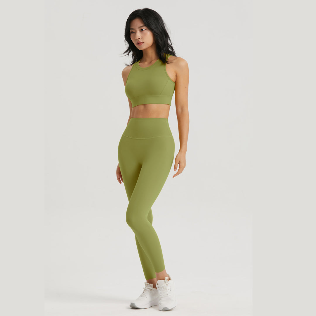 Ensemble 2 pièces soutien-gorge boutonné au dos et leggings