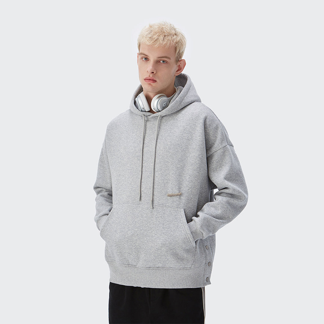 Solid color plus velvet hoodie