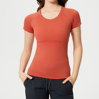 Round neck slim fit breathable top T-shirt