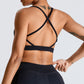 Cross beauty back shockproof yoga sports bra