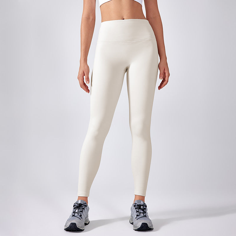 Autumn and winter plus velvet nude high waist yoga Leggings