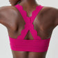 Nude Quick-Dry Wave Fitness Cross Back Sports Bra