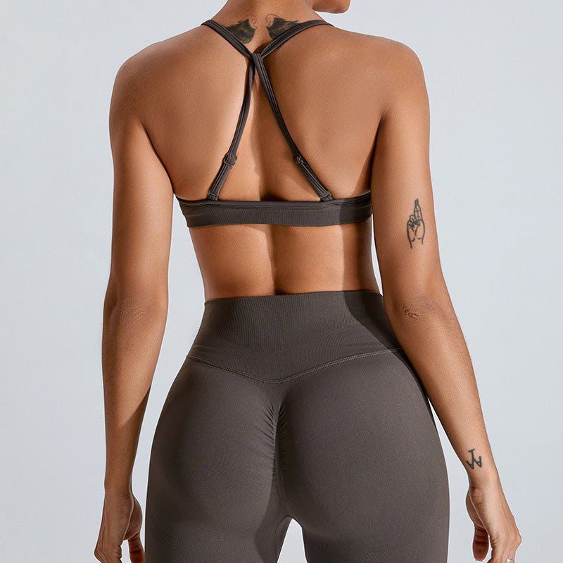 Cross-breathable seamless fitness sports bras