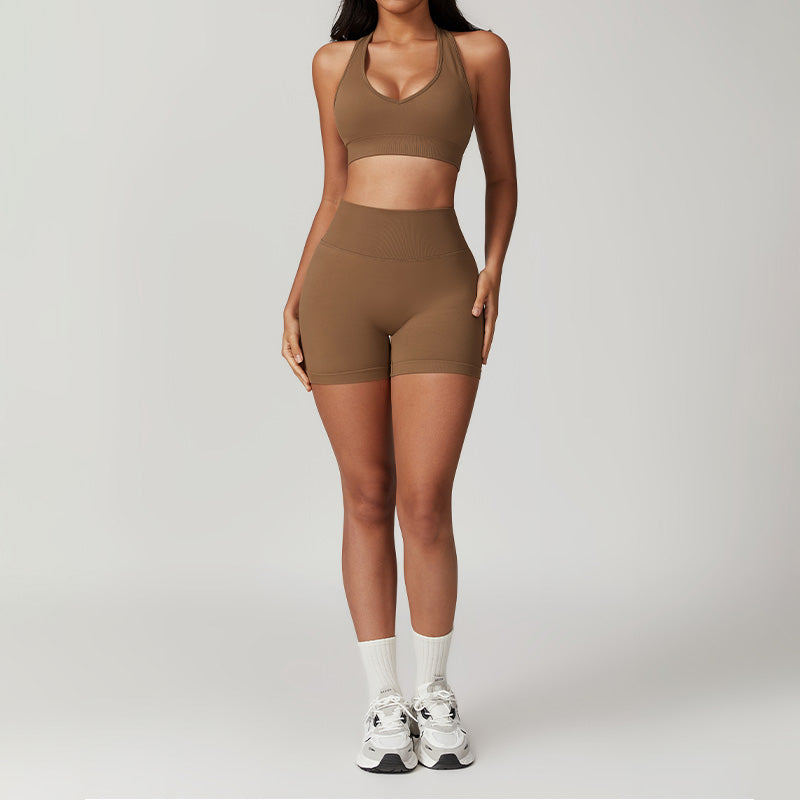 Seamless bra & skinny shorts sports yoga sets